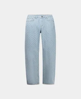 Mid Blue Amba Monogram Relaxed Jeans