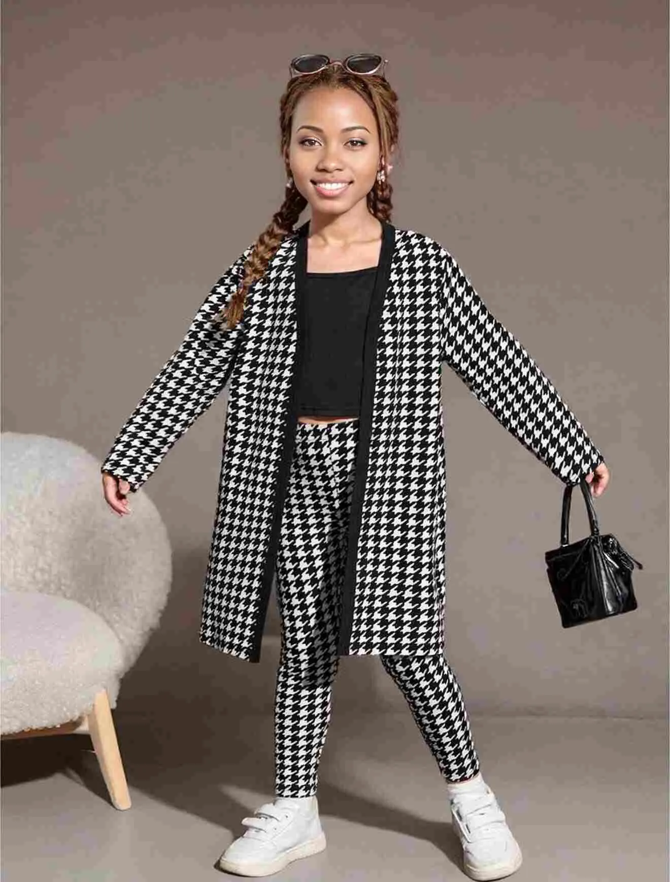 Mommy and Me Houndstooth Pants Set