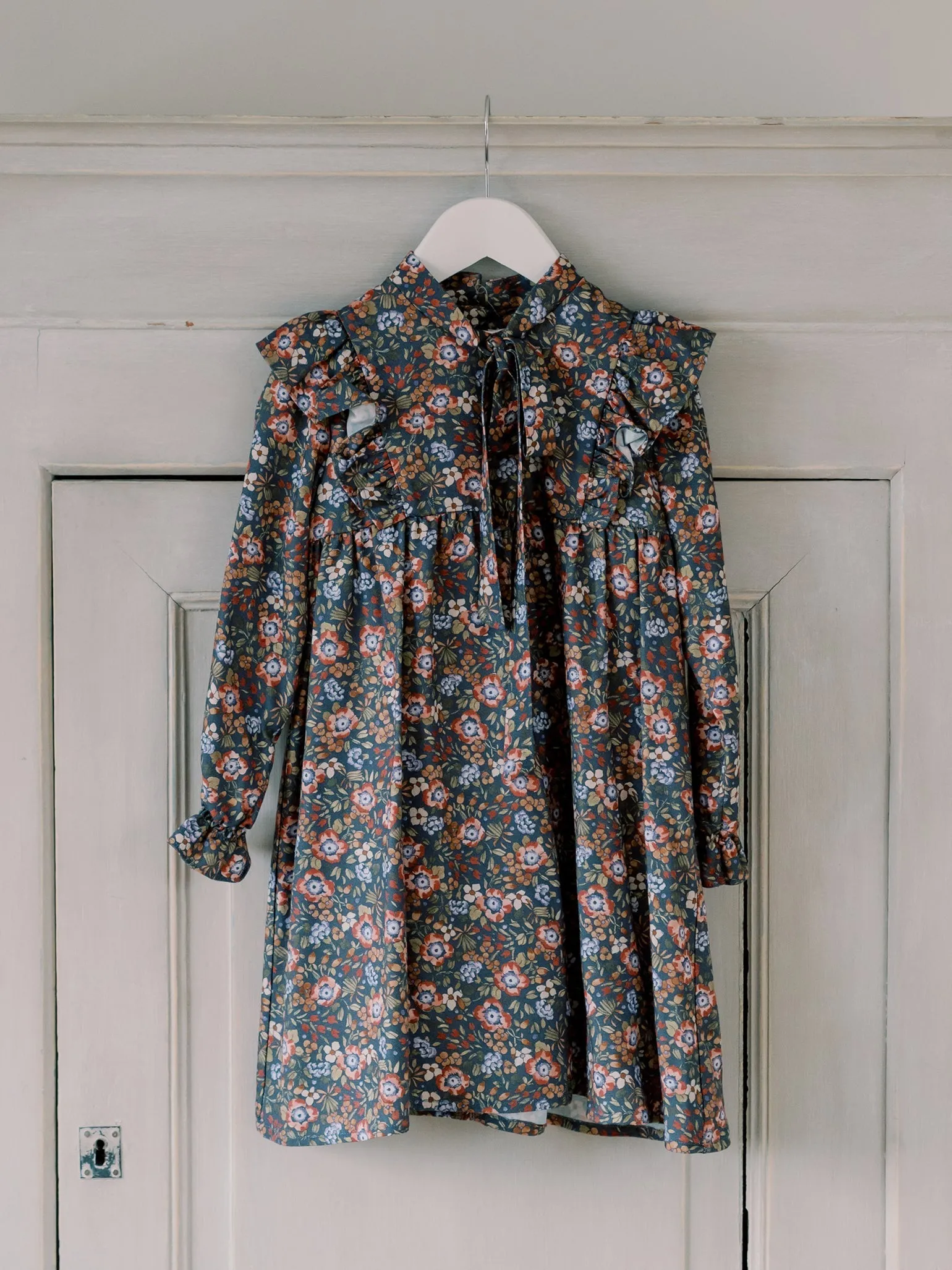 Navy Floral Laurelia Girl Empire Dress