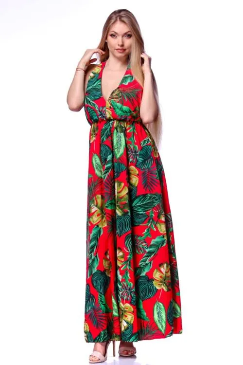 New Tropical Print Maxi Dress