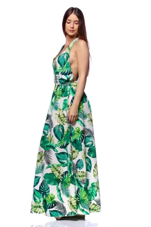 New Tropical Print Maxi Dress