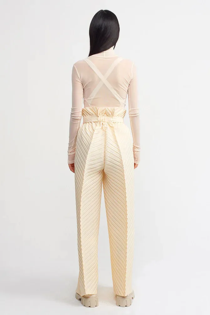 Nu Pleated Trousers With Adjustable Belt Natural