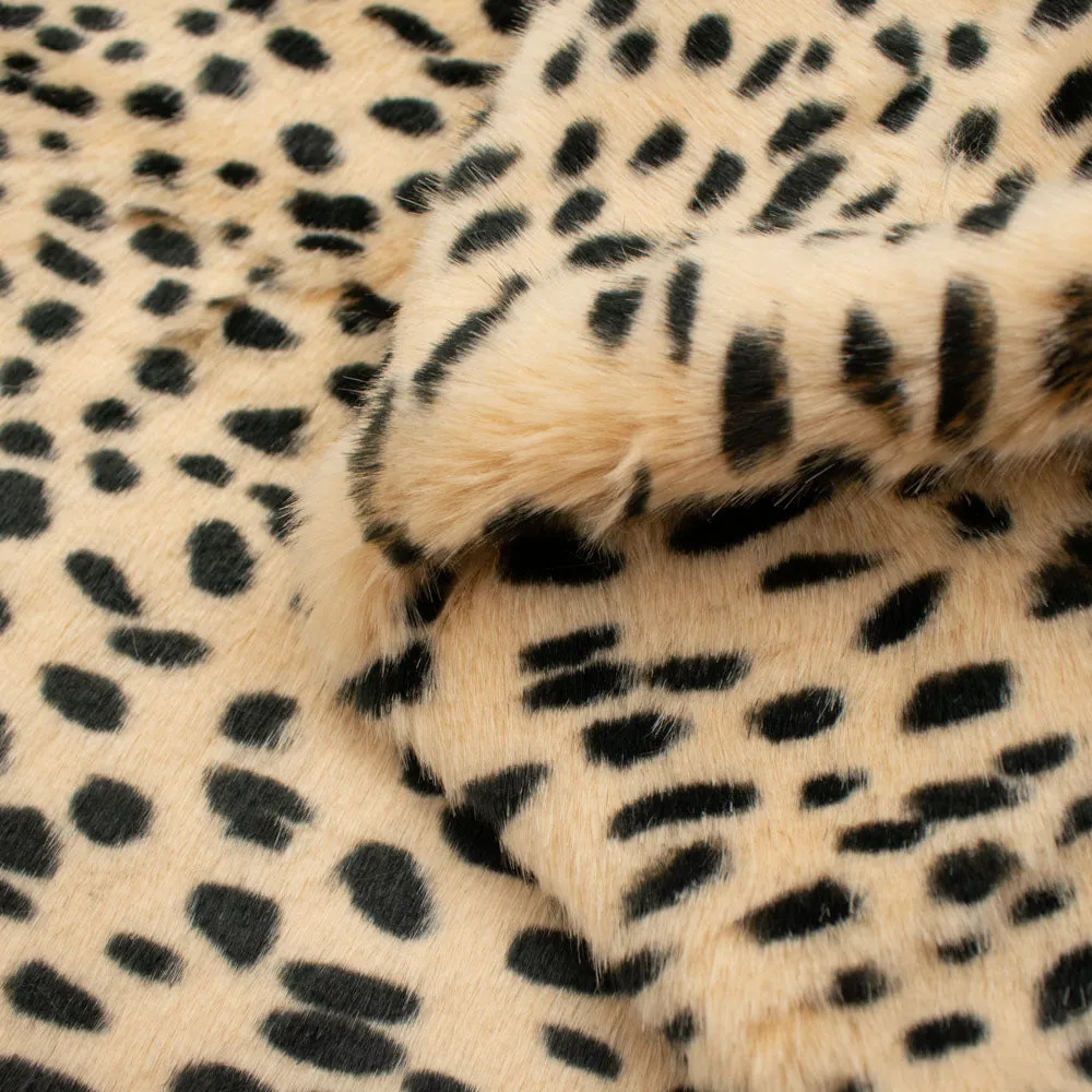 Patterned Plush Short Hair Faux Fur Design-19 Leopard Skin by 25CM