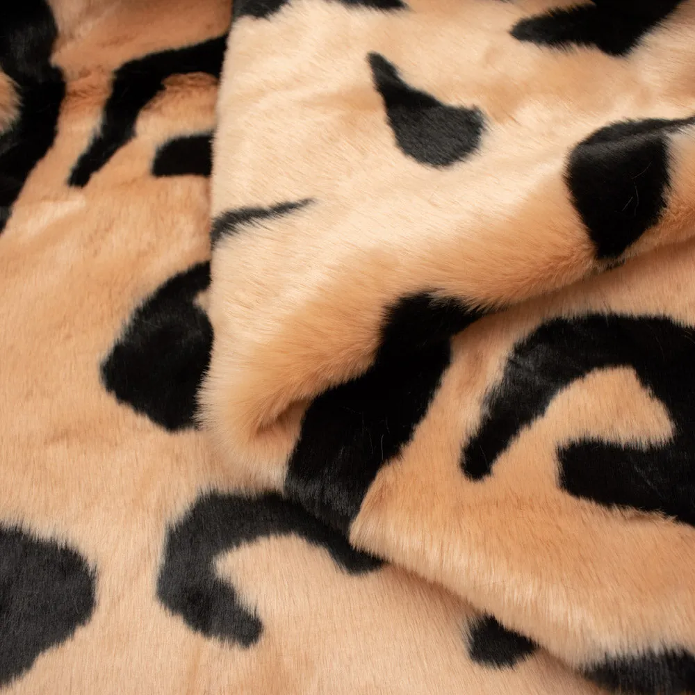 Patterned Plush Short Hair Faux Fur Design-25 Cheetah Large Spot by 25CM