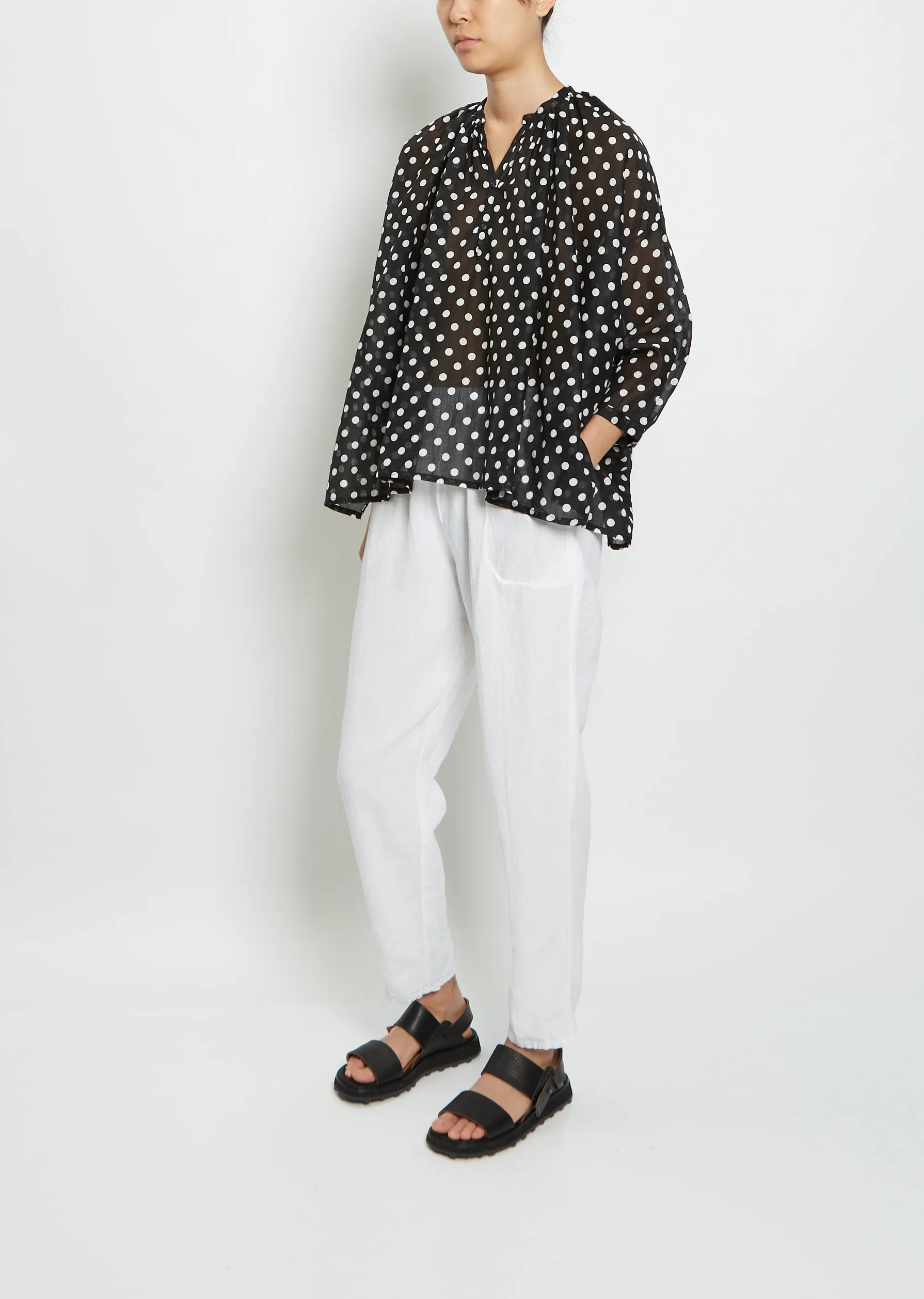 Polka Dot Blouse — Black Dot