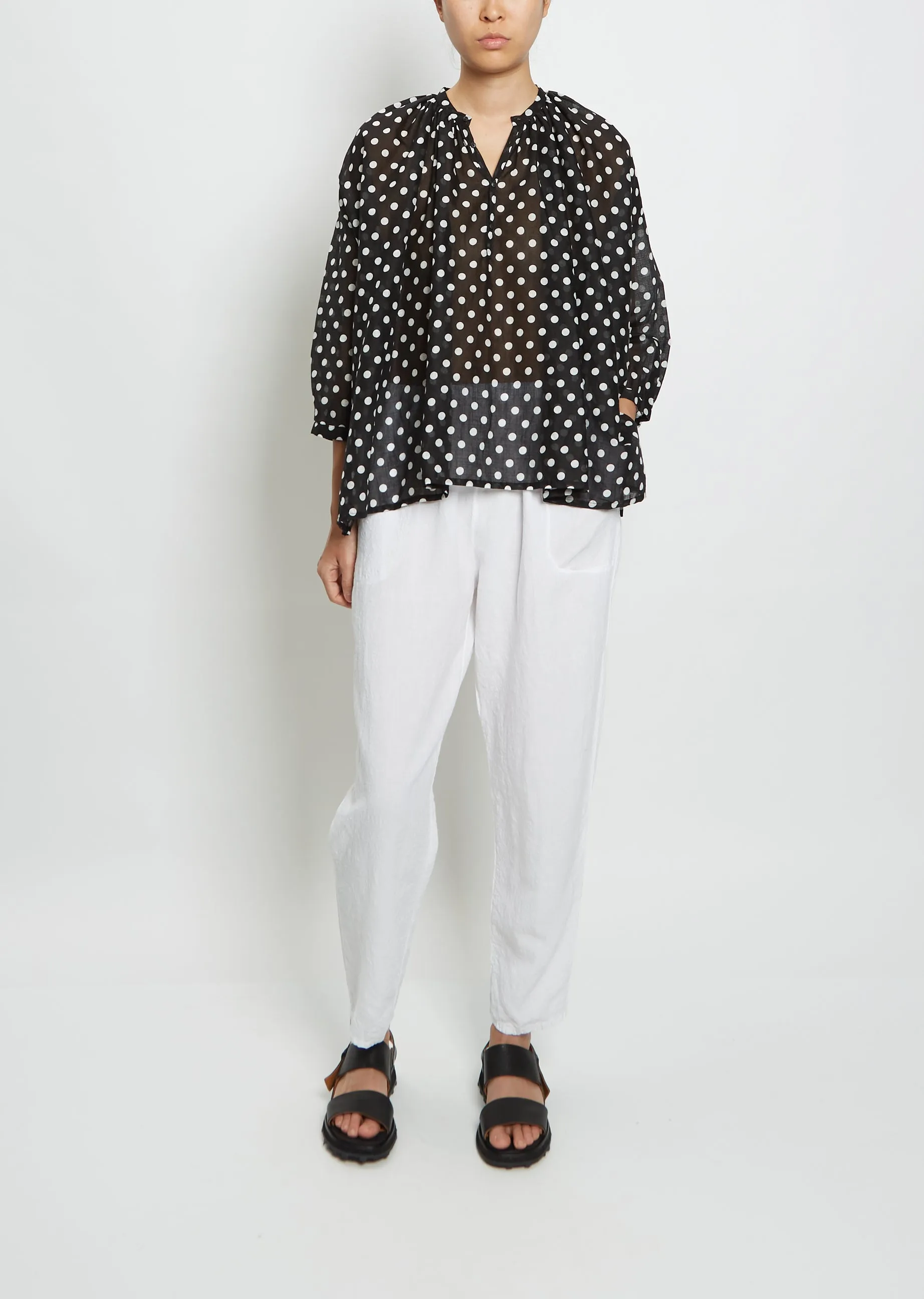 Polka Dot Blouse — Black Dot