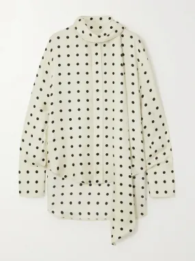 Polka dot satin shirt