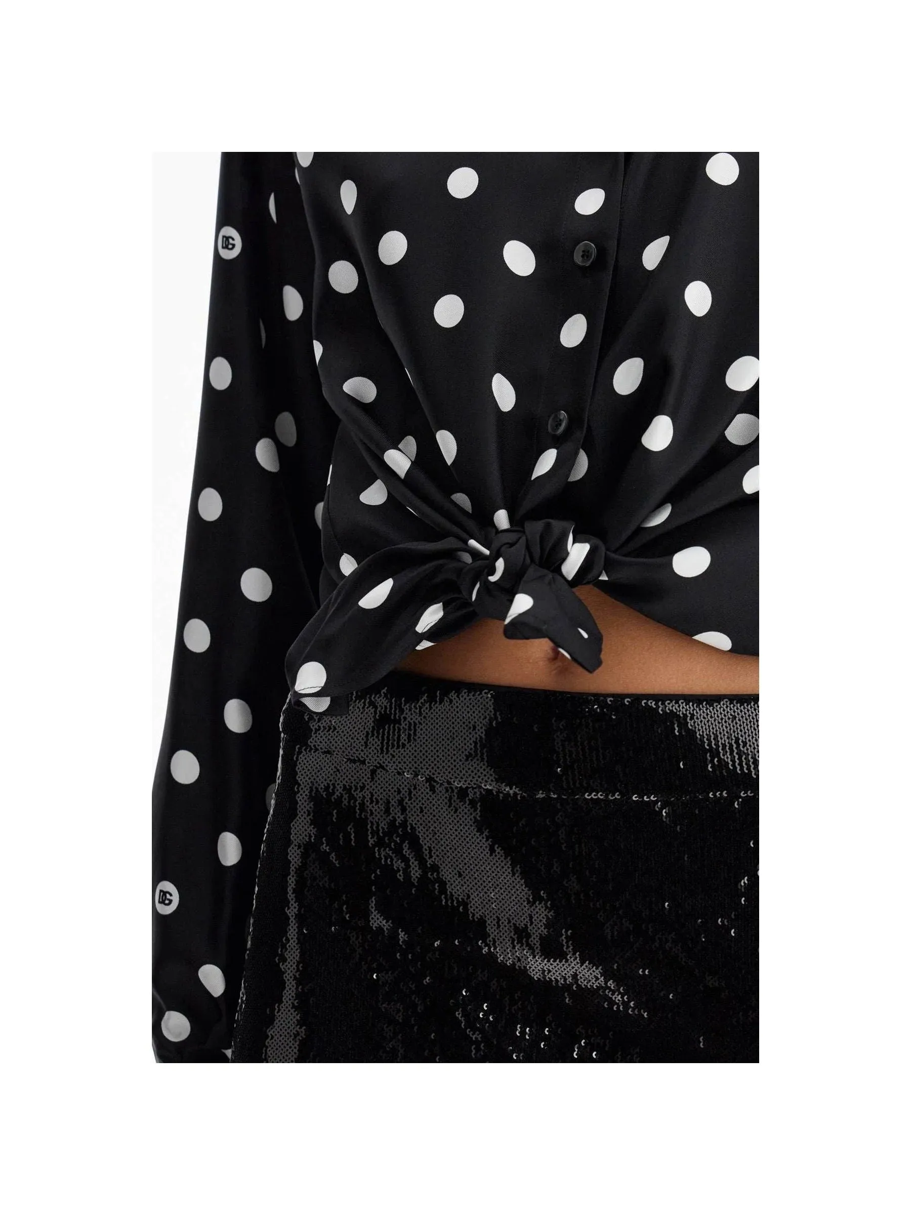 Polka Dot Silk Blouse