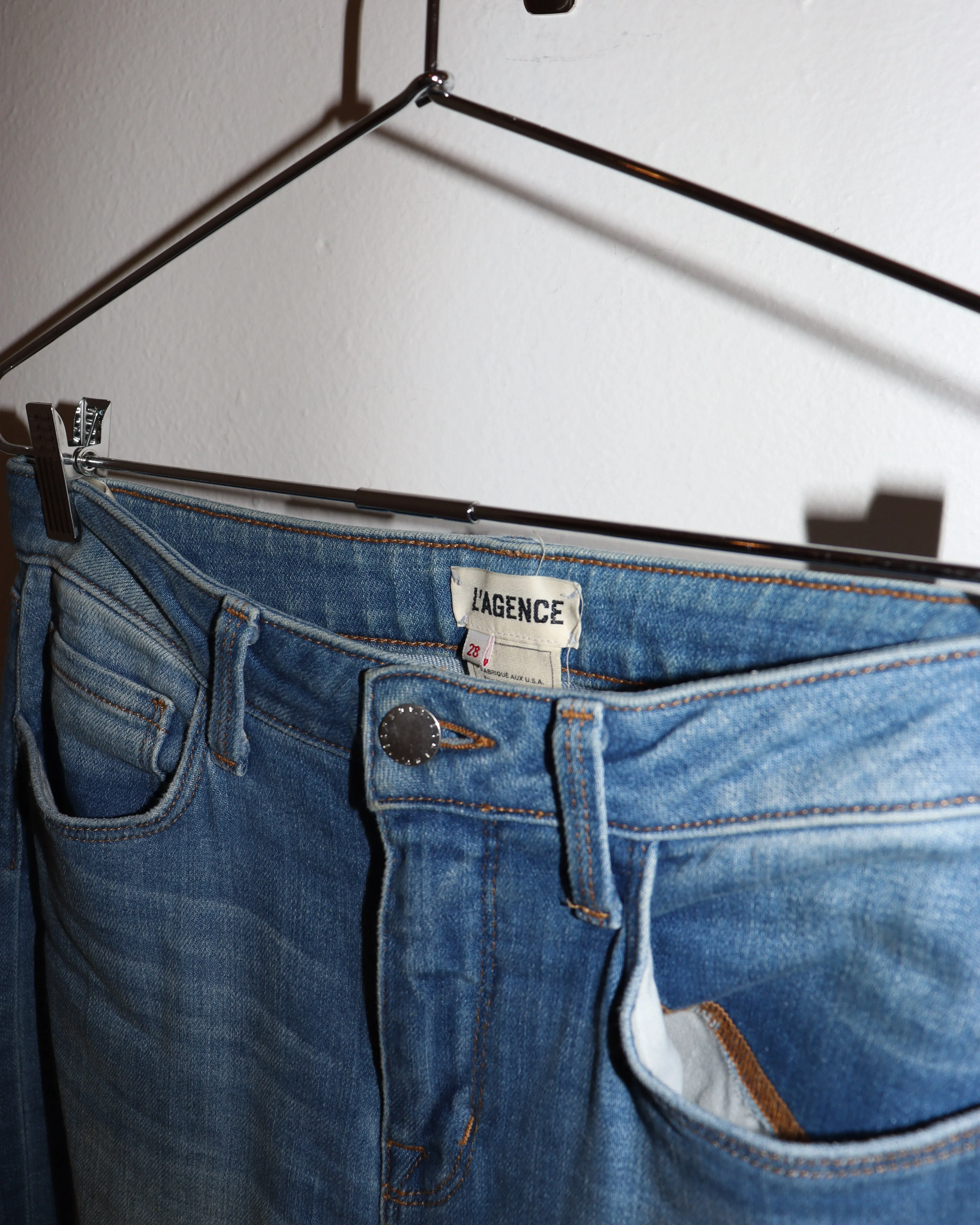 Pre-owned: L'Aagence Raw Wide-Legged Denim Jeans