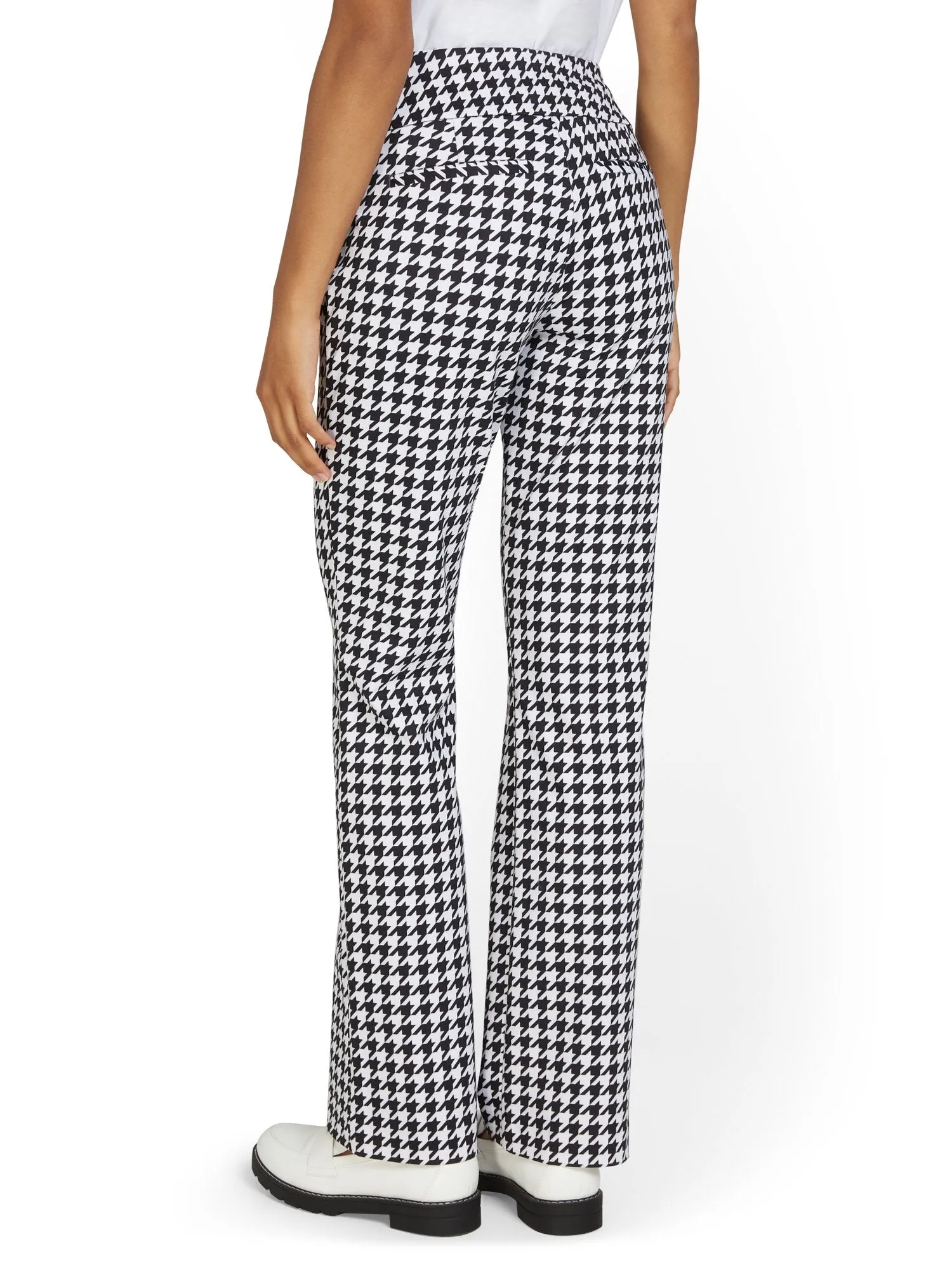 Pull-On Houndstooth Bootcut Ponte Pant - Superflex