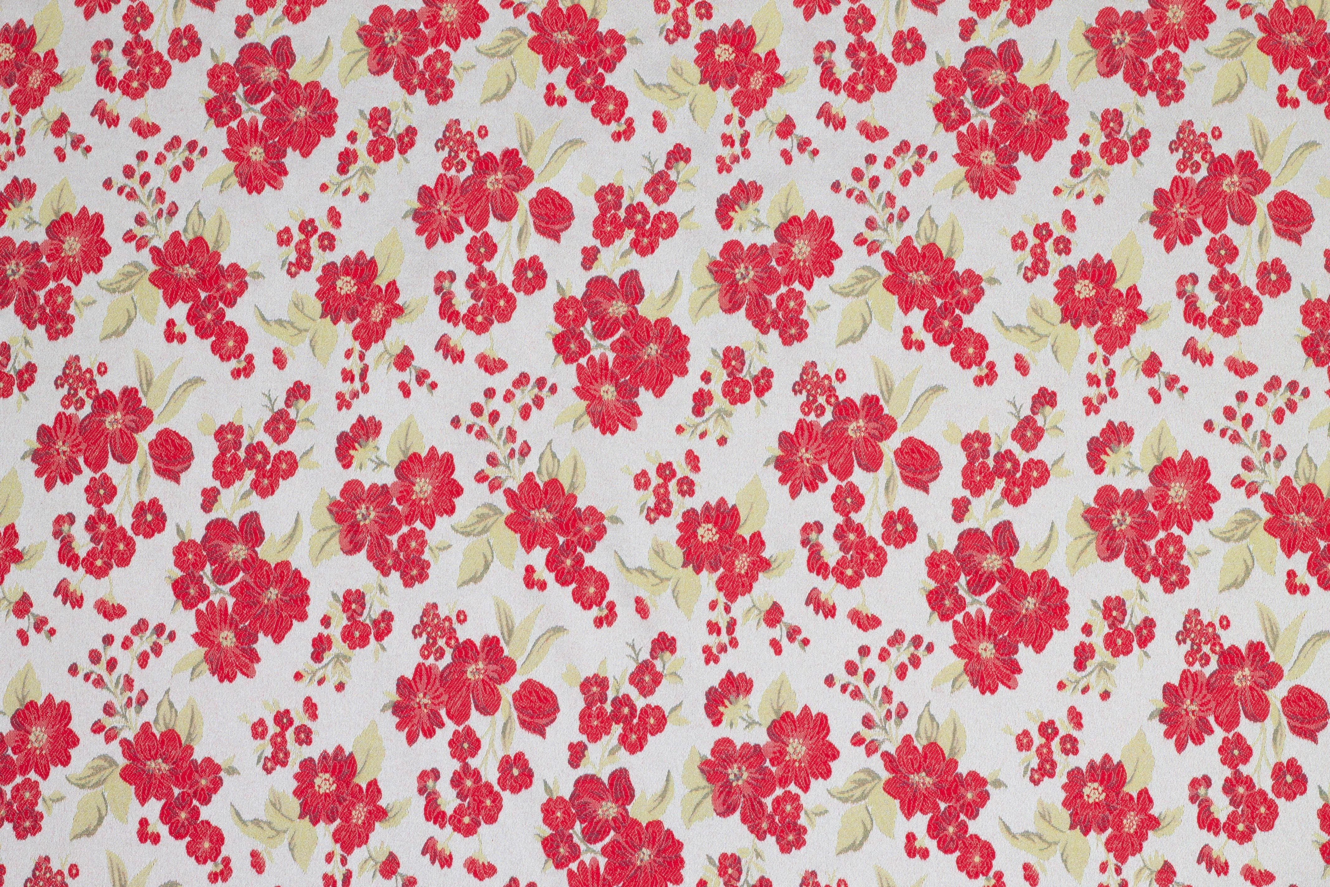 Red and Yellow Floral Jacquard