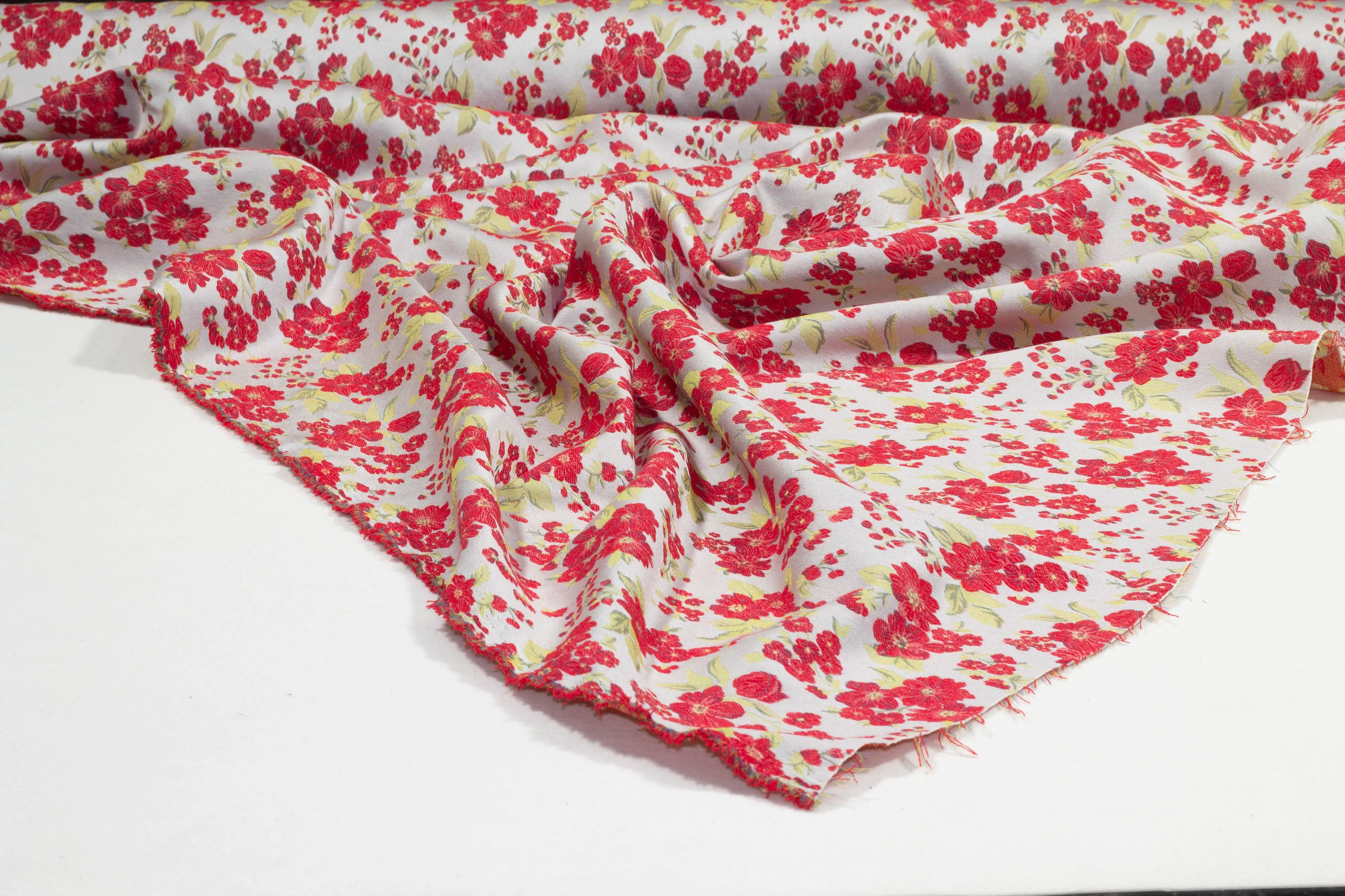 Red and Yellow Floral Jacquard