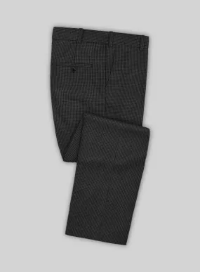 Scabal Ghru Houndstooth Gray Wool Pants