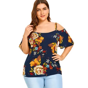 Shoulder Floral Printed Boho Blouses