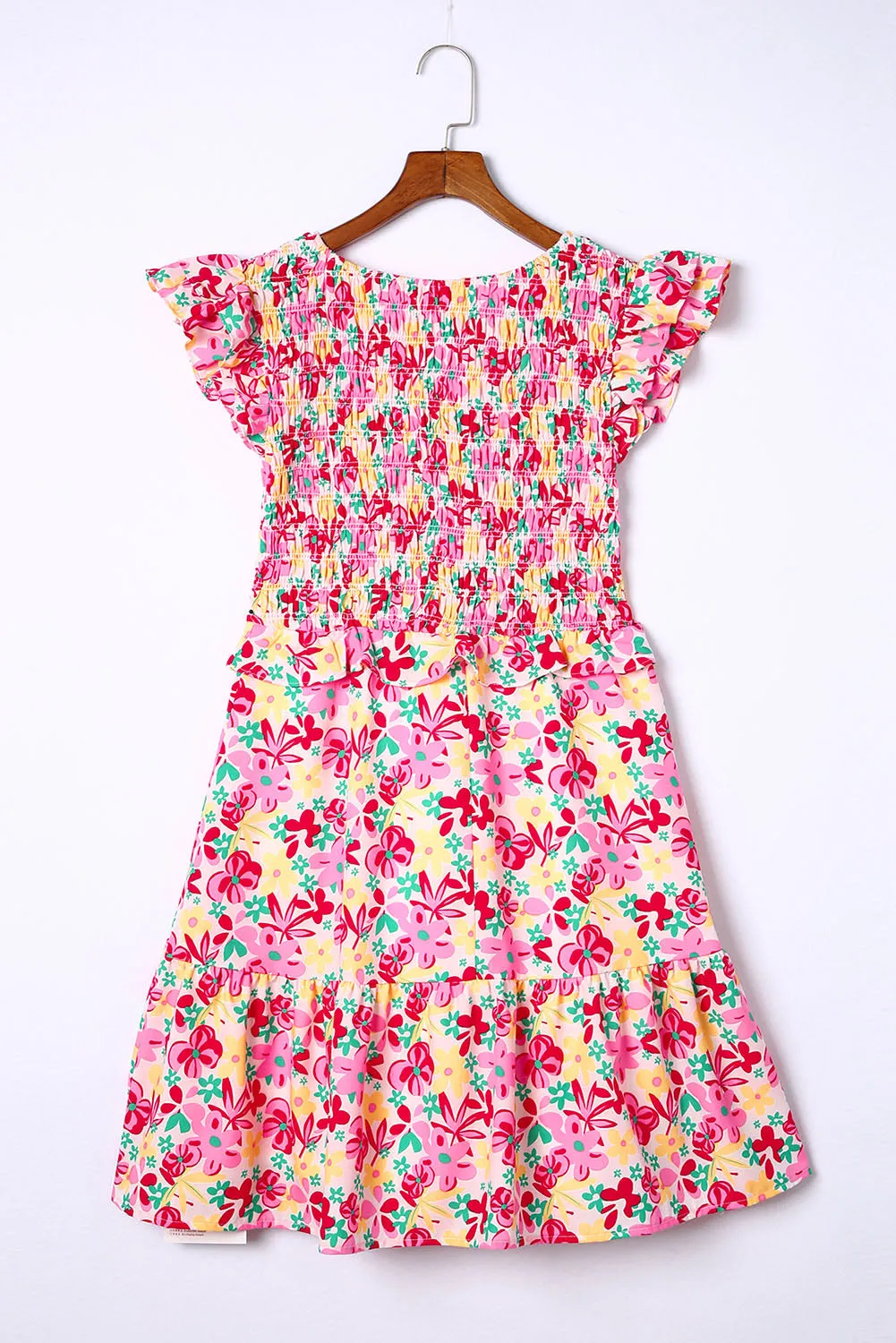 Smocked Bodice Ruffle  Floral Dresses