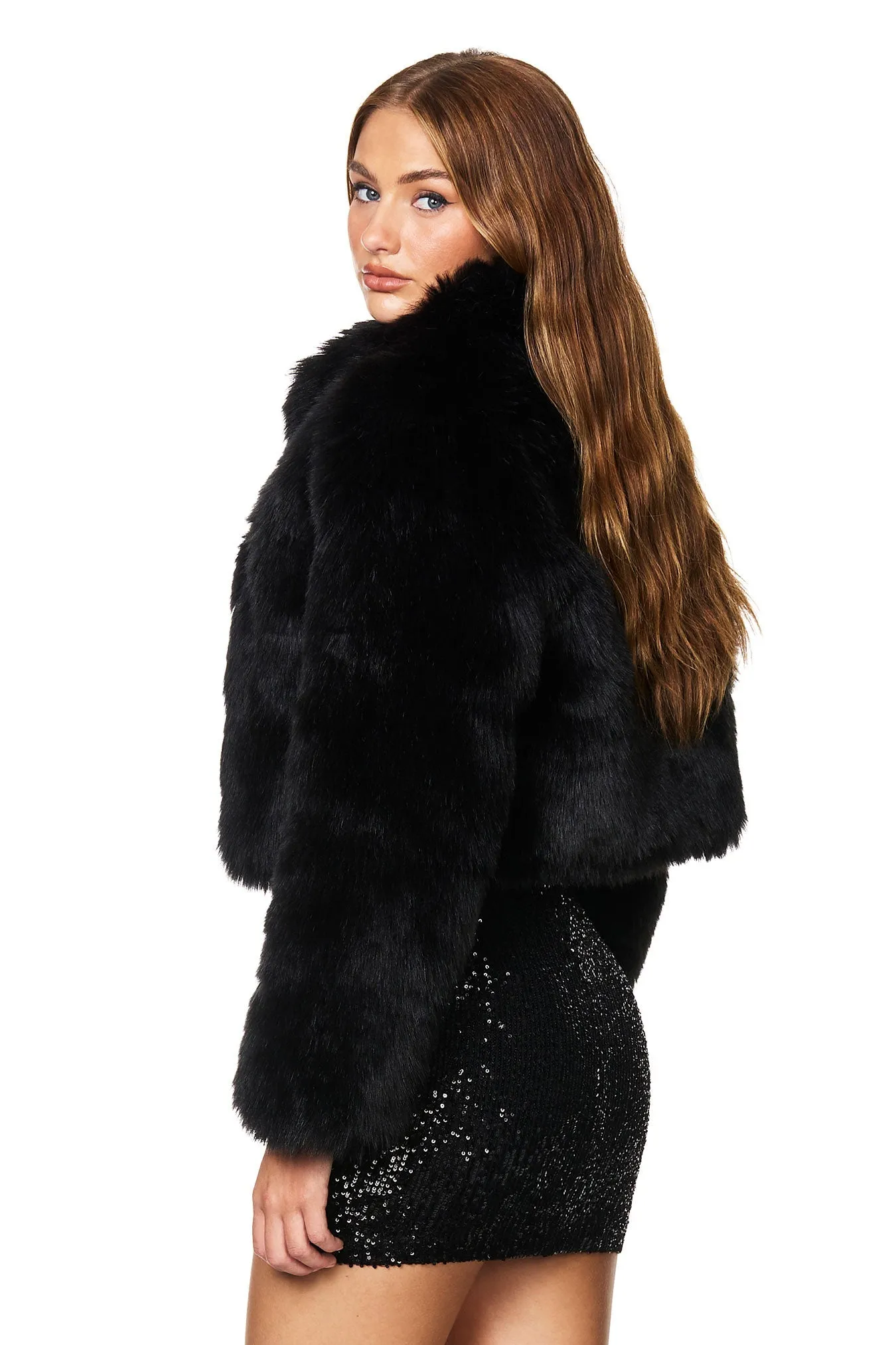 TATIANA FAUX FUR CROP JACKET