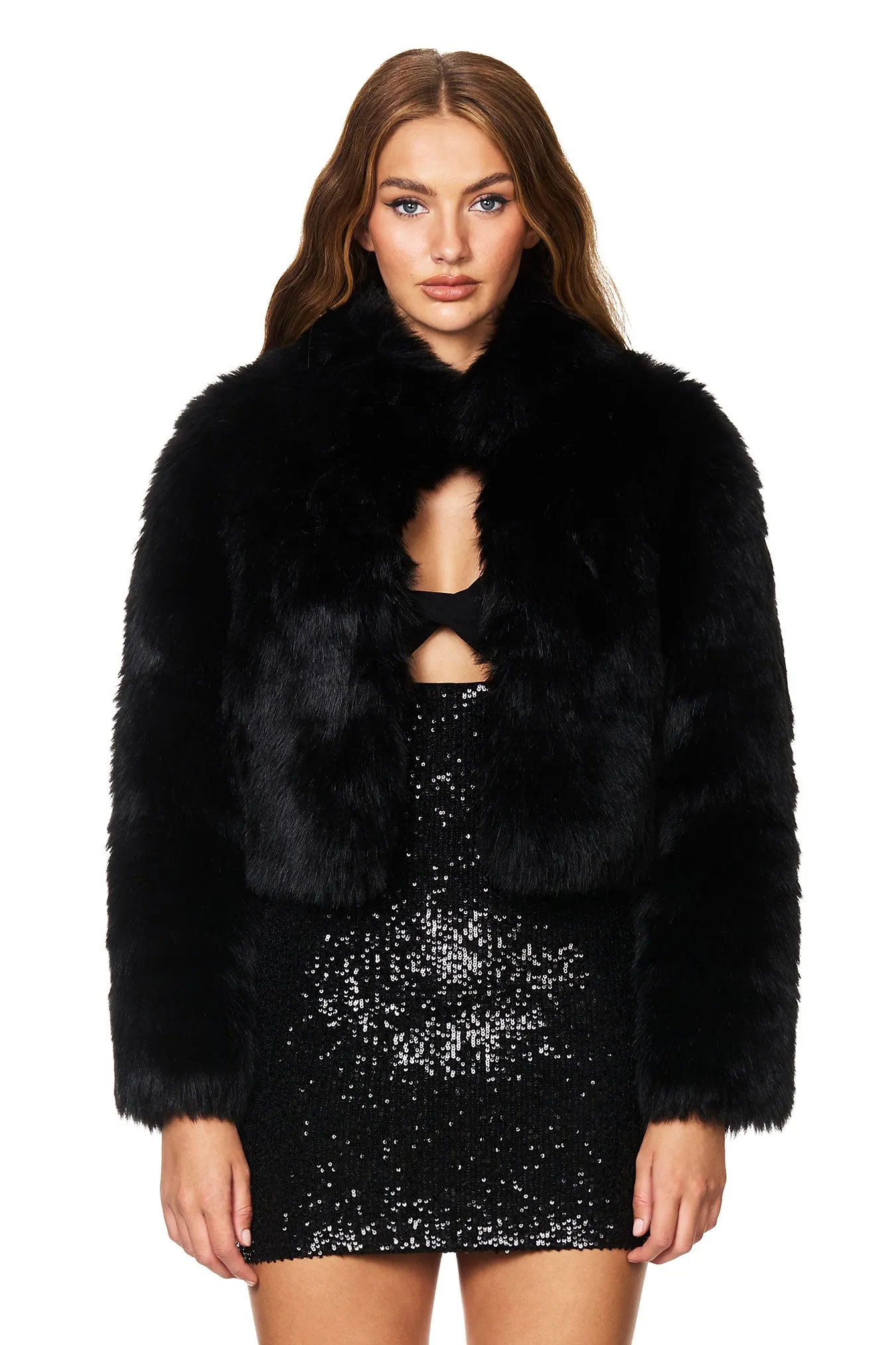 TATIANA FAUX FUR CROP JACKET