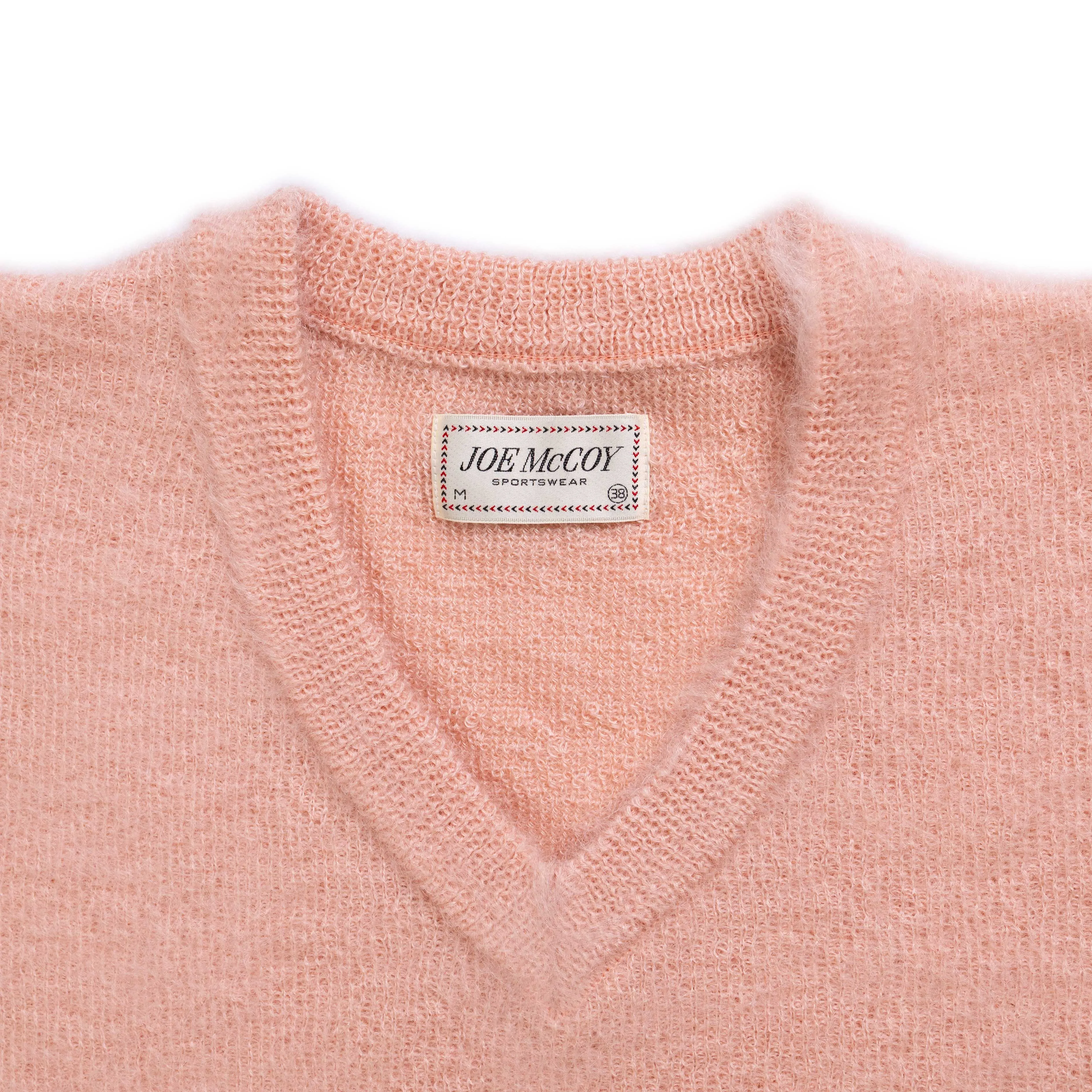 The Real McCoy's Joe McCoy V-Neck Mohair Sweater Flamingo