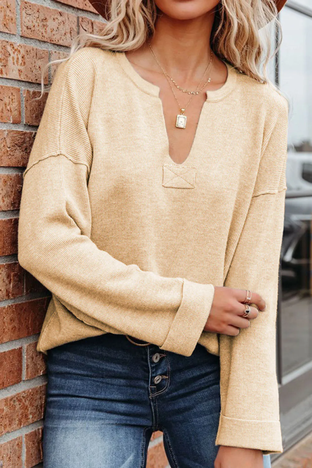 'Tiana' V-neck Pullover Sweater (4 COLORS)