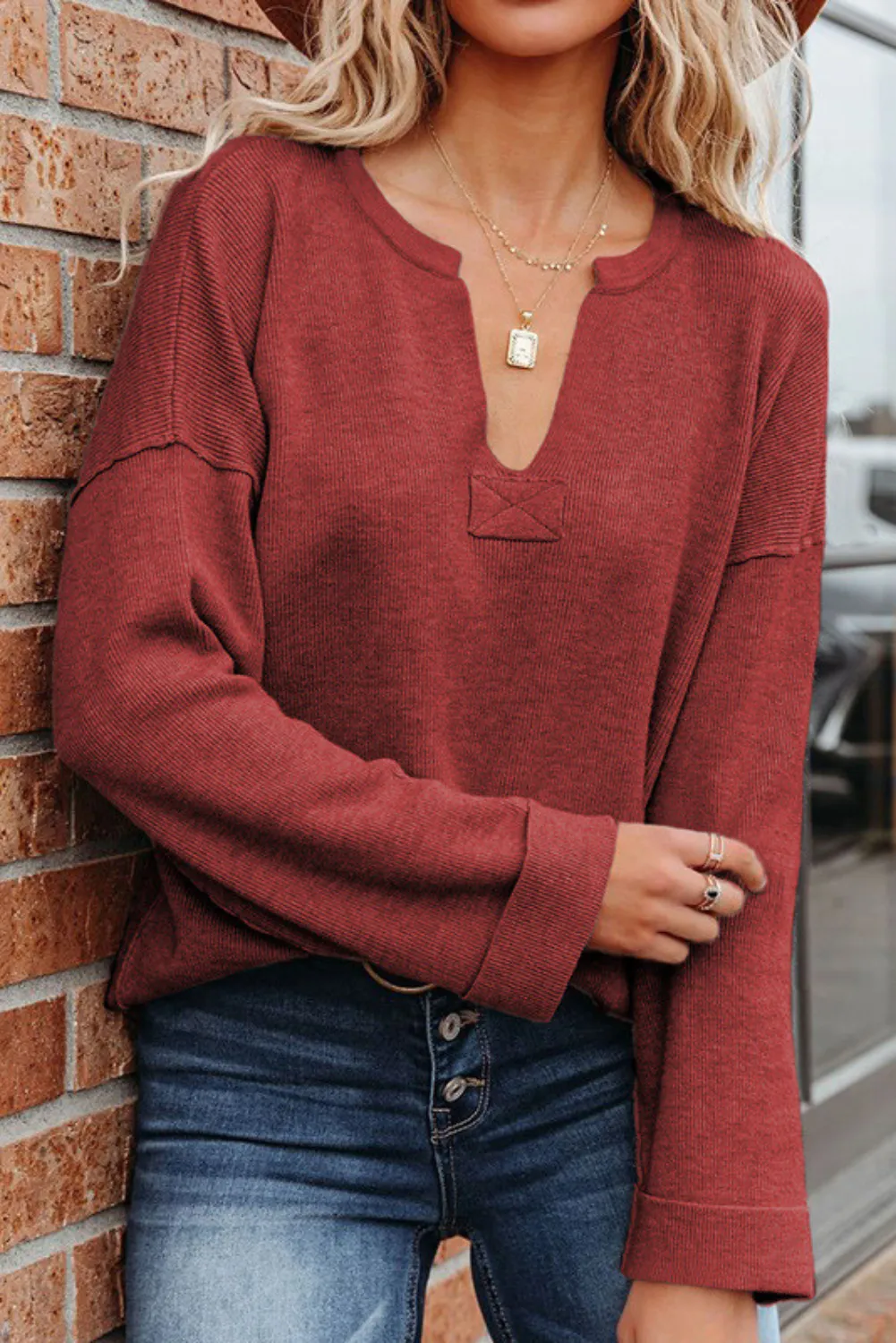 'Tiana' V-neck Pullover Sweater (4 COLORS)