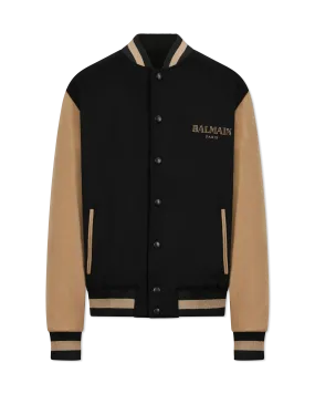 Two-Tone Wool & Cashmere Varsity Jacket