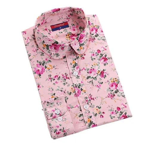 Women Blouses Turn Down Collar