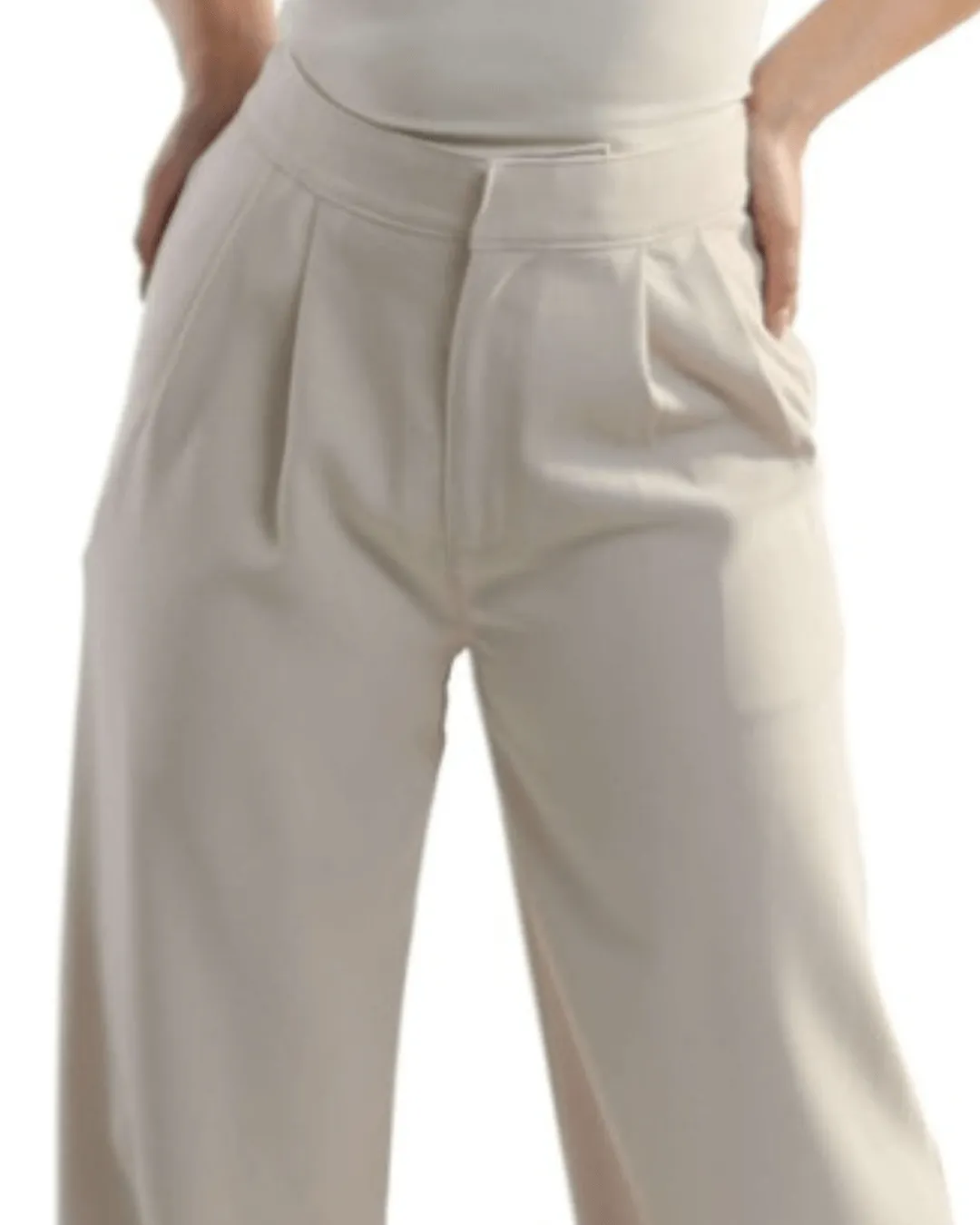 Women Straight Leg Pleated Trousers