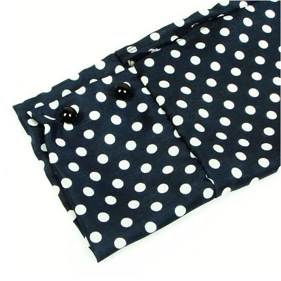 Women's Spring/Summer Chiffon Long-Sleeved Polka Dot Blouse