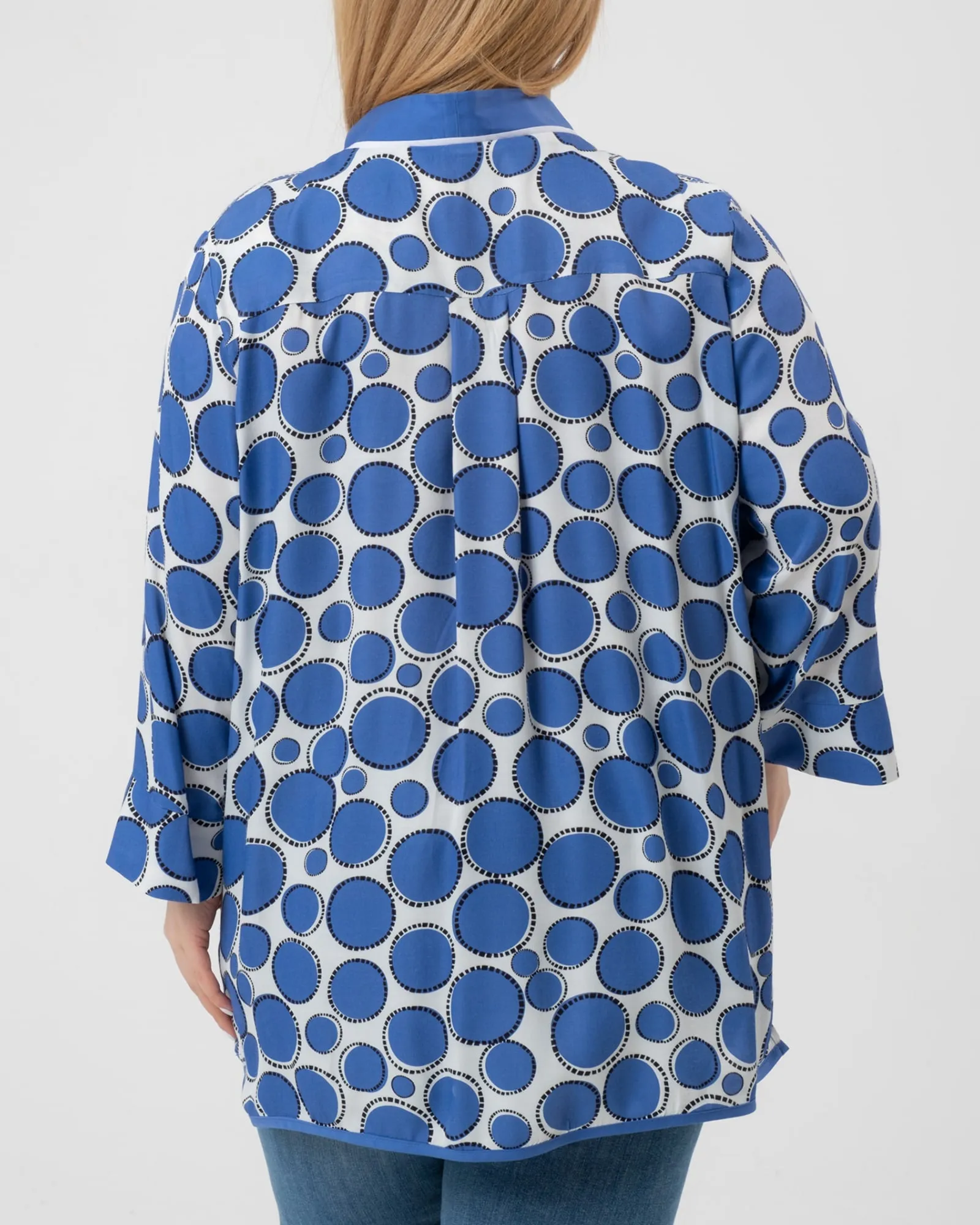 Zelie Tunic | Indigo Blue Dot Pattern