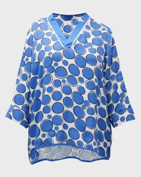 Zelie Tunic | Indigo Blue Dot Pattern