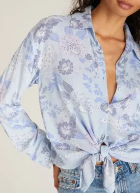 Zsup Floral Button up Top-Blue